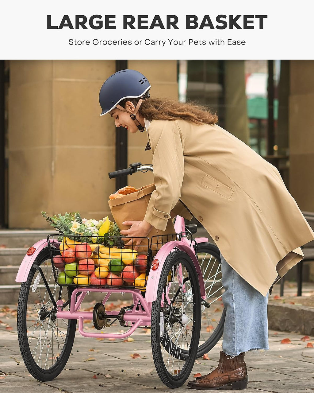 VIRIBUS Electric Tricycle for Adults, 24 26 inch Electric Trike with 468Wh Removable Battery, 250W/350W(Peak 500W) 3 Wheel Electric Bikes for Seniors, Motorized Adult Tricycles Women Men 330 lb.