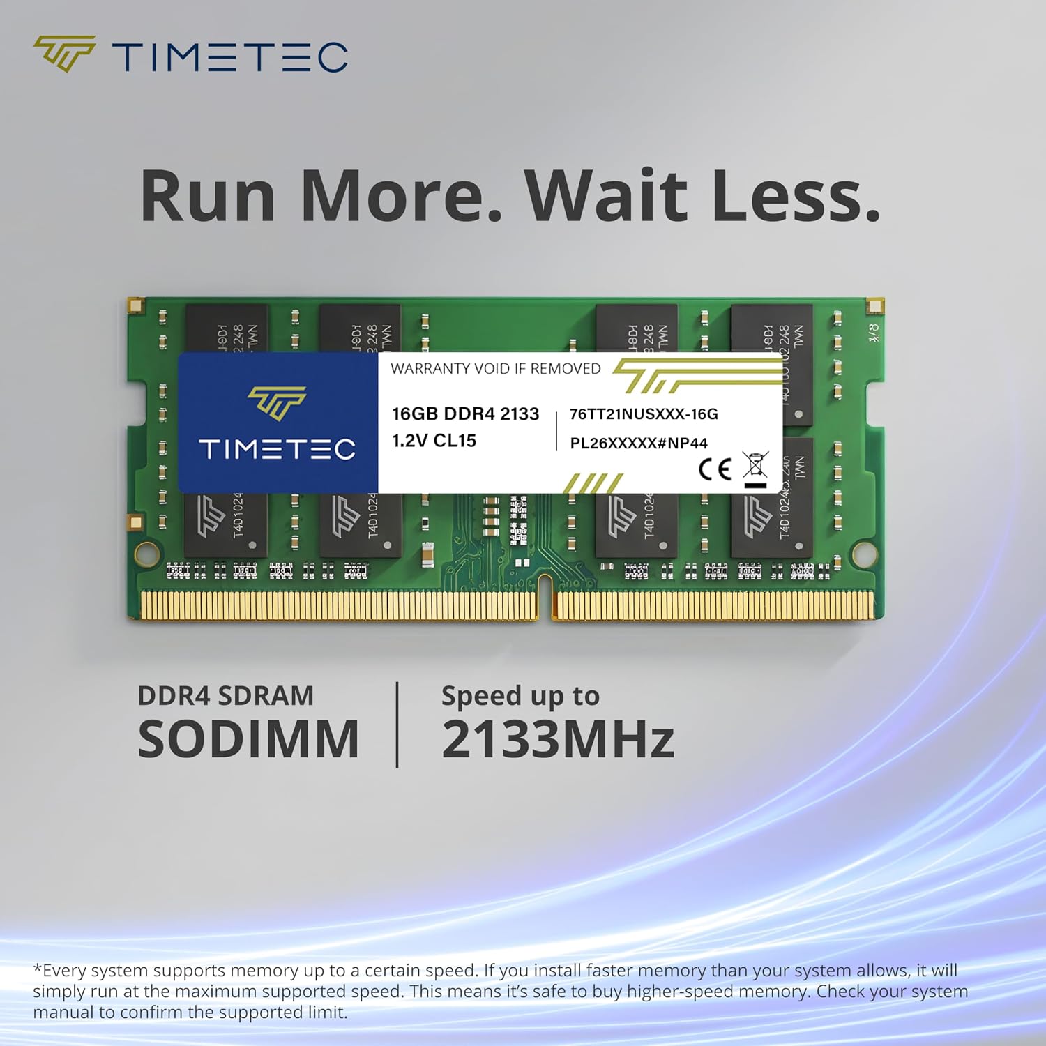 Timetec 32GB KIT (2x16GB) DDR4 2133MHz (PC4-2133P) PC4-17000 SODIMM Laptop RAM – 260-Pin 1.2V CL15 Non-ECC Unbuffered Memory Module for Laptop, Notebook, Mini PC, All-in-One