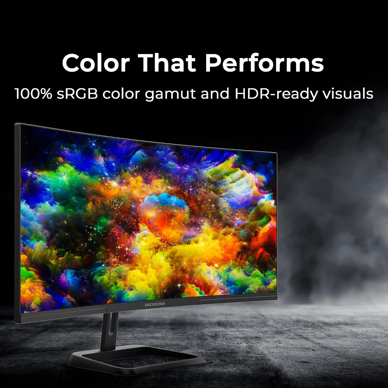 Deco Gear 34' Curved Gaming Monitor, 180Hz 3440×1440 Ultrawide UWQHD Screen for Laptop & PC, Adaptive Sync, R1500 VA Panel, HDR, 100% sRGB, Dual HDMI/DP, 21:9, VESA Mount, American Seller