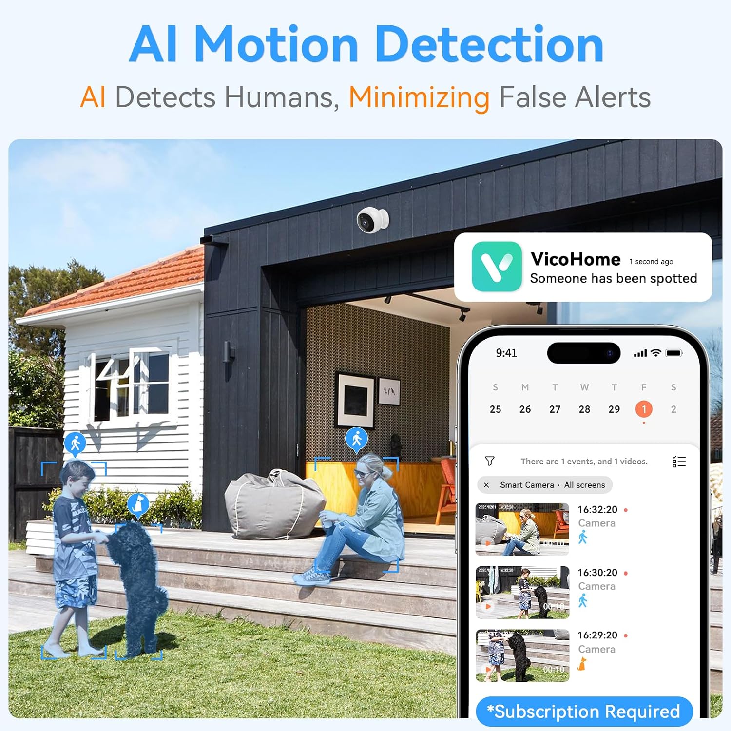 Thybro Magnetic Security Camera Wireless - 4Pack AI Motion Detection, 2K HD Video, Battery Powered, Ease of Setup, 2-Way Audio,IR Color Night Vision, Waterproof, Outdoor & Indoor Surveillance