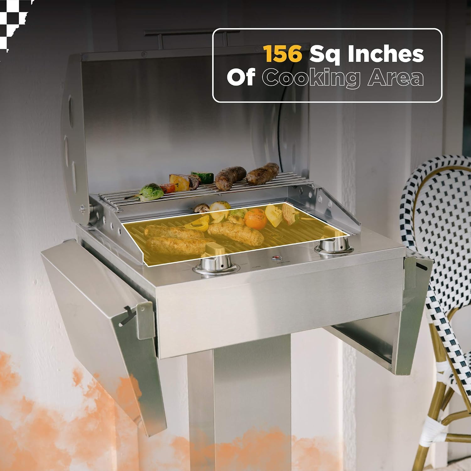 Coyote Portable Electric Grill, 18 Inch Built-in Grill with Ceramic Flavorizer - C1EL120SM