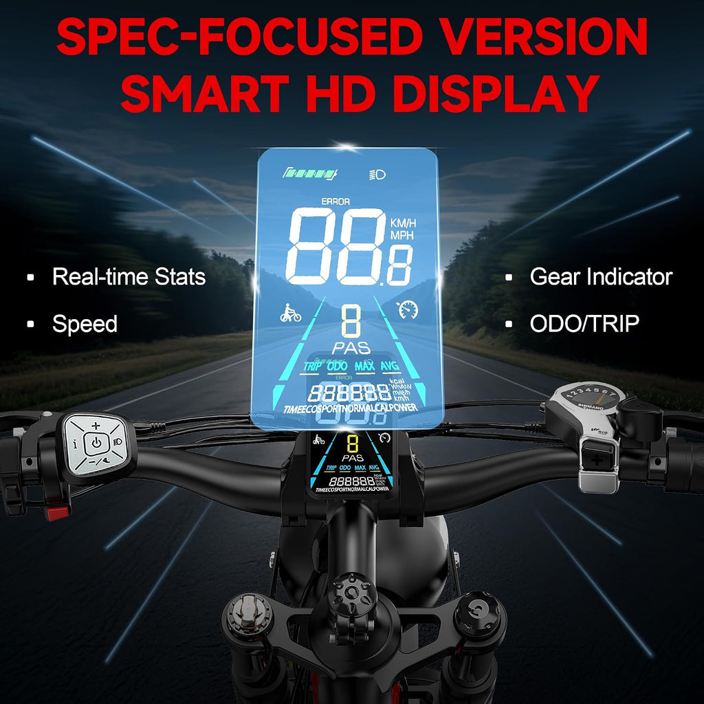 Electric Bike for Adults,5000W/3000W Peak Dual Motor ebike 35MPH E Bikes for Men Women,52V 32/23AH Battery, 80/100 Miles Range Ebike,26'Fat Tire Full Suspension E-Bike