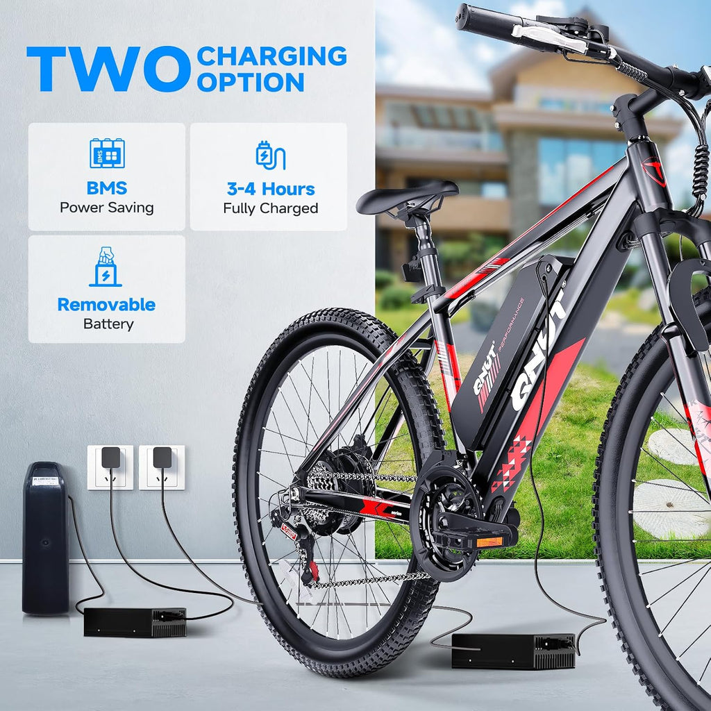 Totem Electric Bike for Adults, 750W Peak 26' Ebike for Men Women Teens with 375WH Babttery 21 Speed 20Mph, Up to 40Miles Front Suspension, Commuting E-Bike Mountain Bicycle