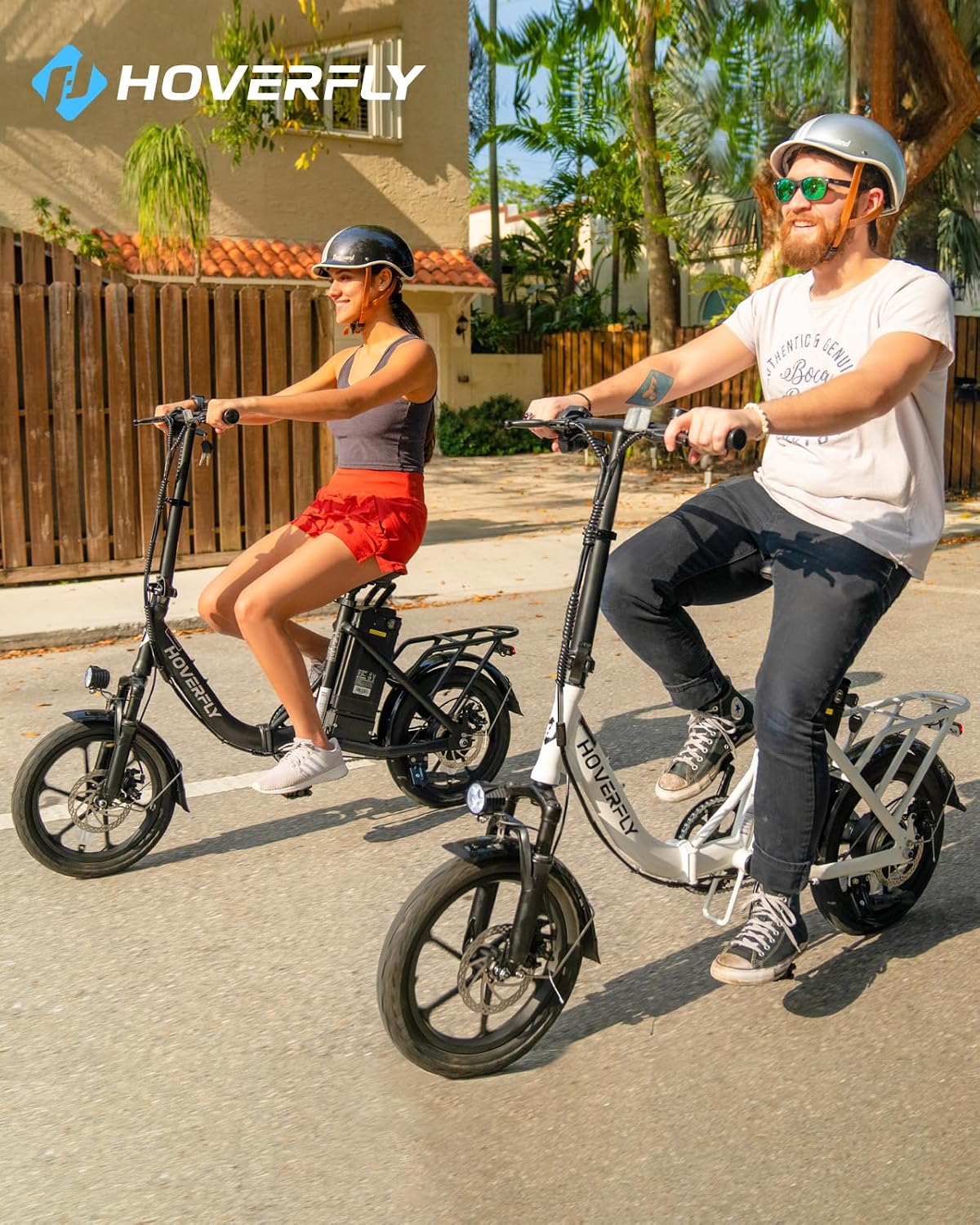 HOVERFLY H3 16' Electric Bike, Max 28Miles Range(Pedal-Assist) Folding E-Bike with Removable Battery, Front Suspension and Commuter Electric Bicycle Adults