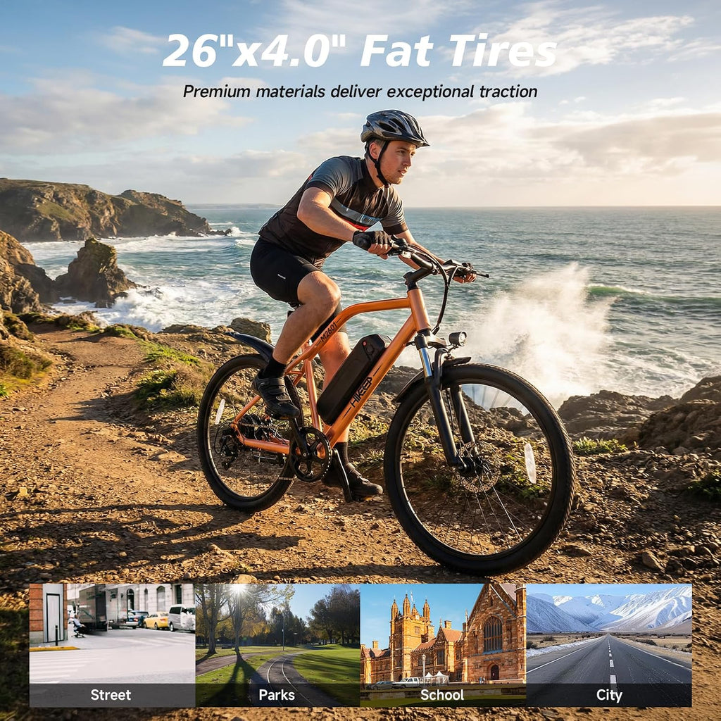 Electric Bike for Adults - 26' Ebike, 48V/7.8AH/15.6AH/25Ah Battery, 20-40MPH, Full Suspension, LCD Display, Adjustable Seat & Heavy-Duty 330lbs E-Bike
