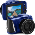 Minolta 64MP Digital Camera – 4K Ultra HD Video at 60FPS, 16x Digital Zoom, WiFi, CMOS Sensor, 3-inch LCD Display, Auto Exposure - Includes 32GB Memory Card, Rechargeable Battery (Blue)