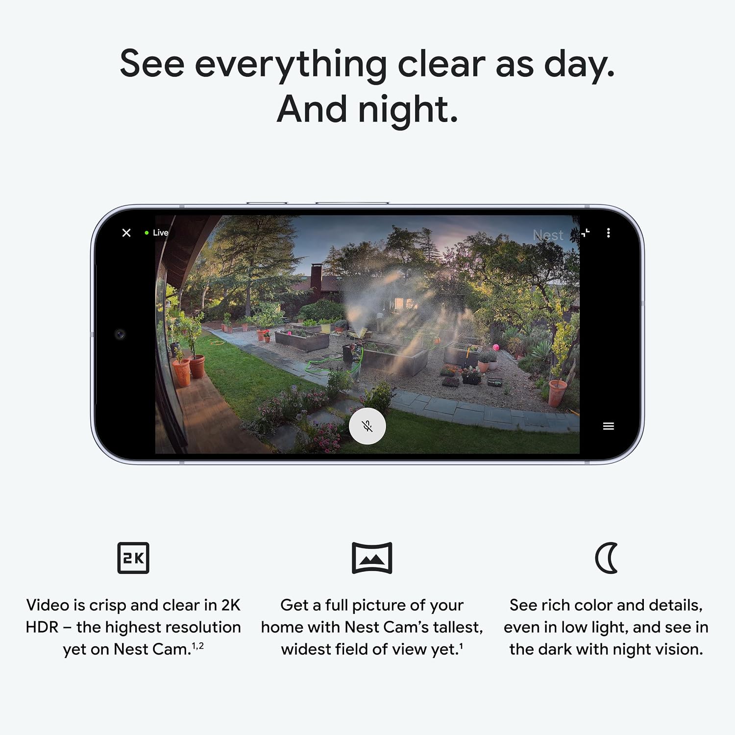 Google Nest Cam Outdoor (Wired, 2nd Gen) - Security Camera with 2K Video and Gemini, Night Vision, 2-Way Audio - Works with Google Home - 2025 Model - Hazel
