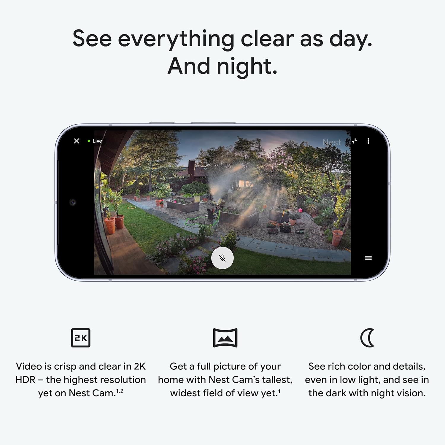 Google Nest Cam Outdoor (Wired, 2nd Gen) - 2 Pack - Security Camera with 2K Video and Gemini, Night Vision, 2-Way Audio - Works with Google Home - 2025 Model - Snow