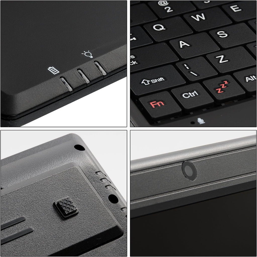 7 Inch Portable Mini Computer Laptop PC Netbook for Kids Android 12 Quad Core 32GB WiFi Built in Camera YouTube Flash Player (Black)
