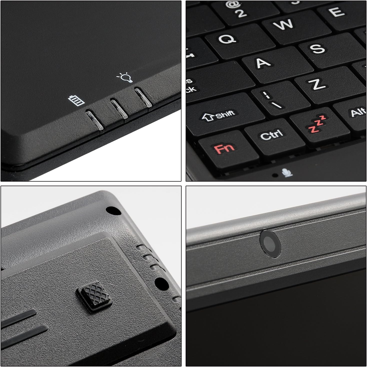 7 Inch Portable Mini Computer Laptop PC Netbook for Kids Android 12 Quad Core 32GB WiFi Built in Camera YouTube Flash Player (Black)