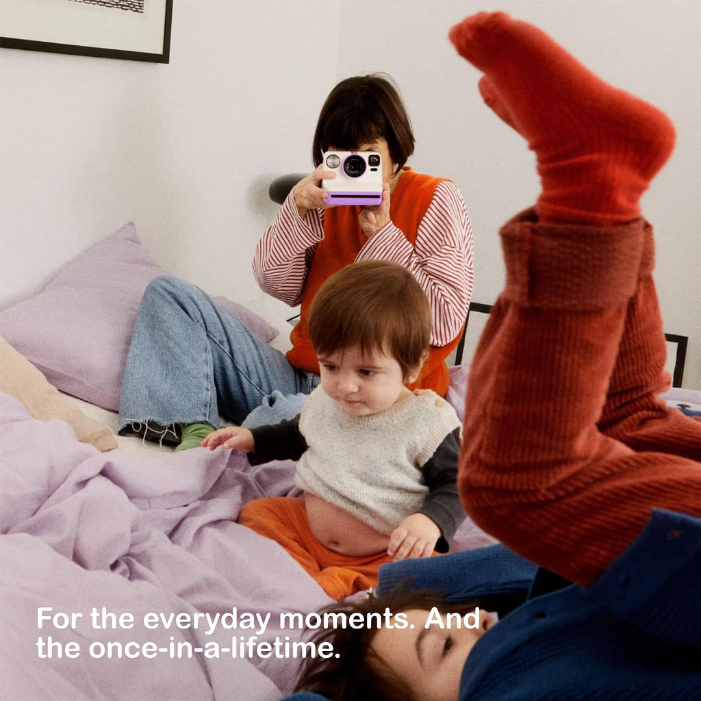 Polaroid Now 3rd Generation i-Type Instant Camera + 8 i-Type Color Film Bundle, Purple, Polaroid Camera Bundle with a Lumintrail Lens Cleaning Cloth