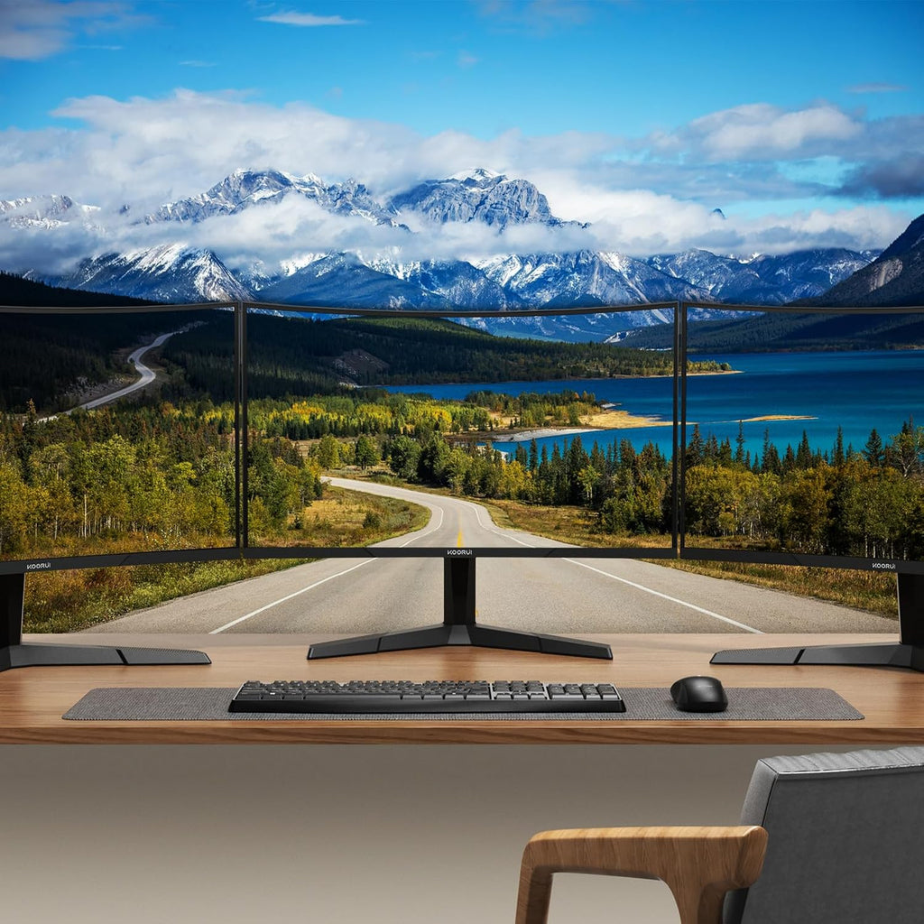 KOORUI 24 inch Curved Gaming Monitor 180Hz FHD 1080P Computer Monitor, 1ms 1500R Display, Adaptive Sync, FreeSync Premium, HDMI 2.0X2 & DP 1.2, VESA, Tilt, 24E6CA