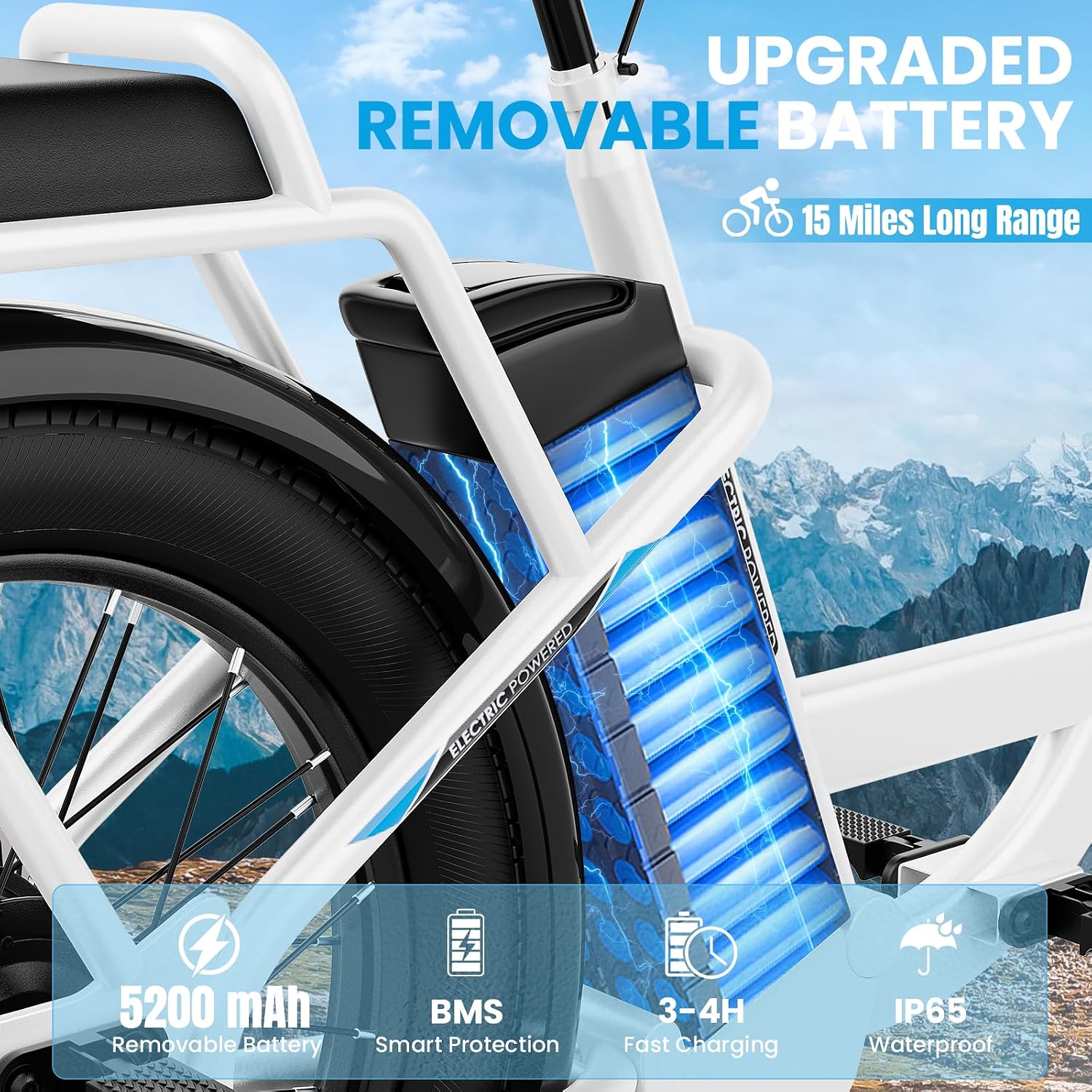 Caroma Peak 1200W/800W/500W/ Electric Scooter with Seat, 20' Off-Road Tires, 15/25/30Miles Range, 20MPH Top Speed, Adjustable Electric Scooter for Adults with Basket, Adults Ebike for Commuting
