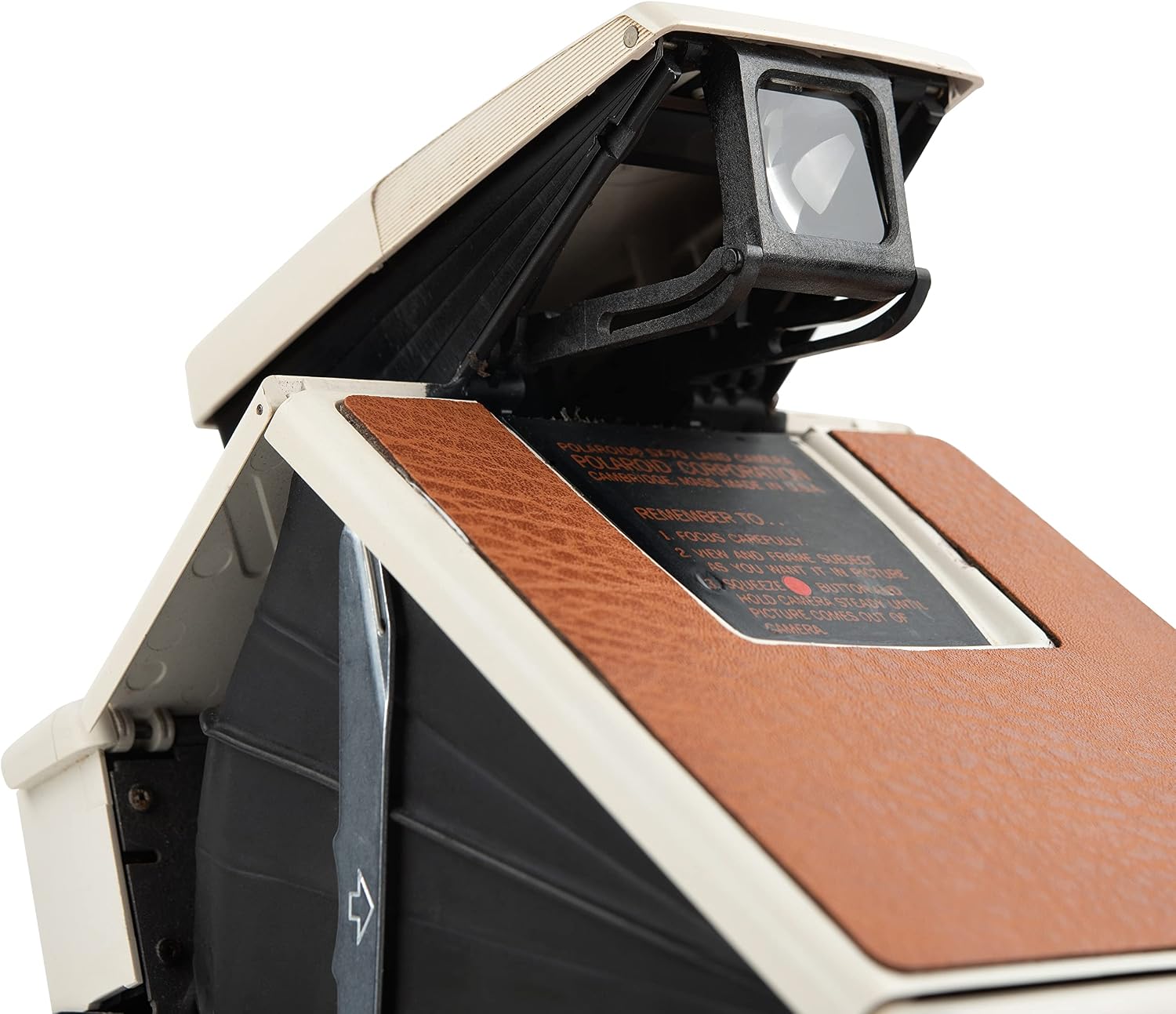 Polaroid SX-70 Land Camera Model 2 – Vintage Instant Film Camera (White Body, Brown Leather) | Manual Focus, Foldable Design, Works with SX-70 Film (Renewed)