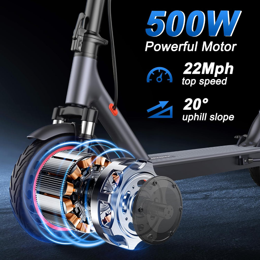 MAXSHOT Electric Scooter for Adults, 8.5/10/14' Tires, 19/22Mph, 350W/500W Motor, 21-28 Miles Range, Folding E-Scooter with Dual Suspension,APP Contro