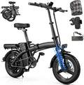 Folding Electric Bike for Adults – 48V 10.5Ah Removable Battery 35 Mile Range, Front Suspension, UL 2849 Certified, 19.88MPH, 300LB Payload, Tool-Free Fold, RV Ready Camping Mountain Off-Road Ebike
