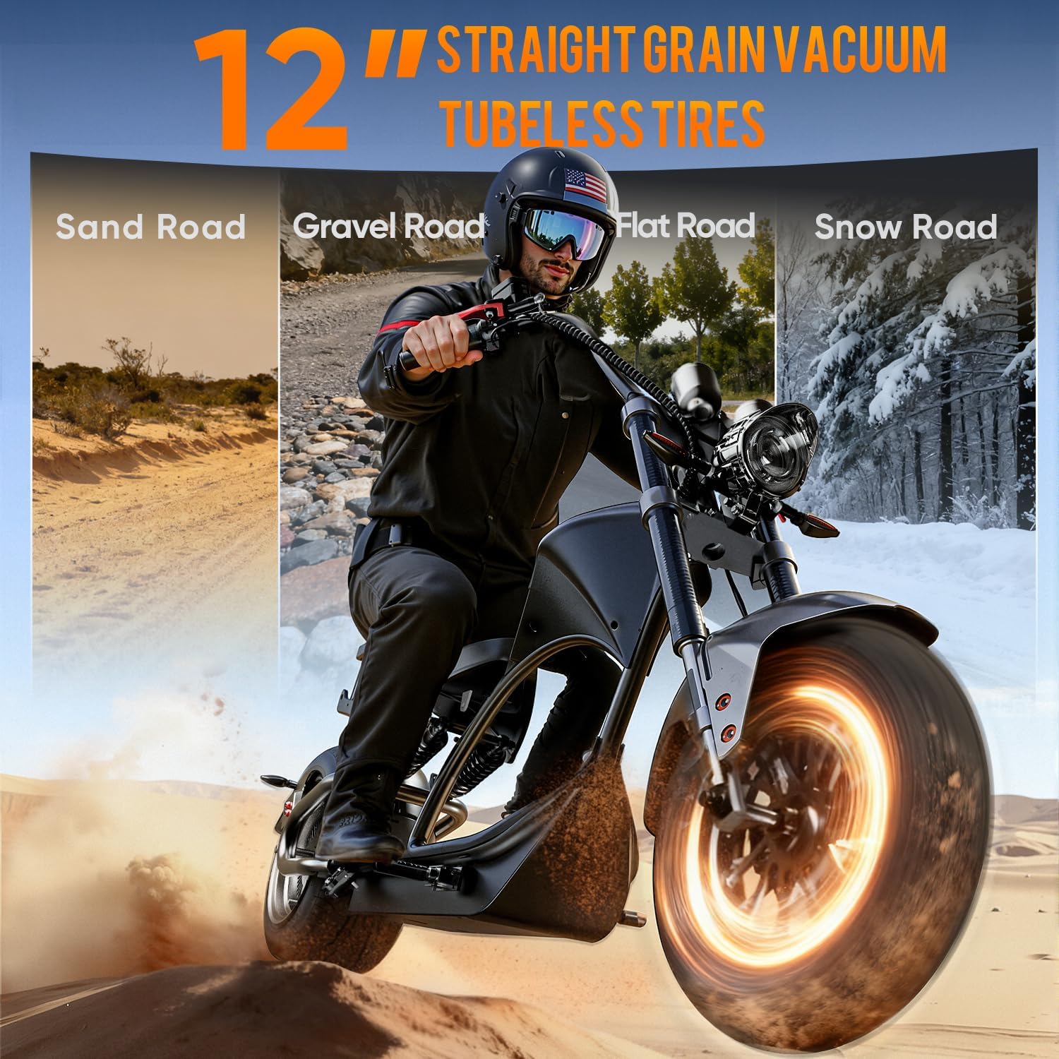 eAhora M1P Electric Motorcycle for Adults, 2000W Motor 37mph, 40+ Miles Range with 60V 30Ah Battery, Full Suspension, Hydraulic Brakes,Street Legal Electric Motorcycle for Commuting