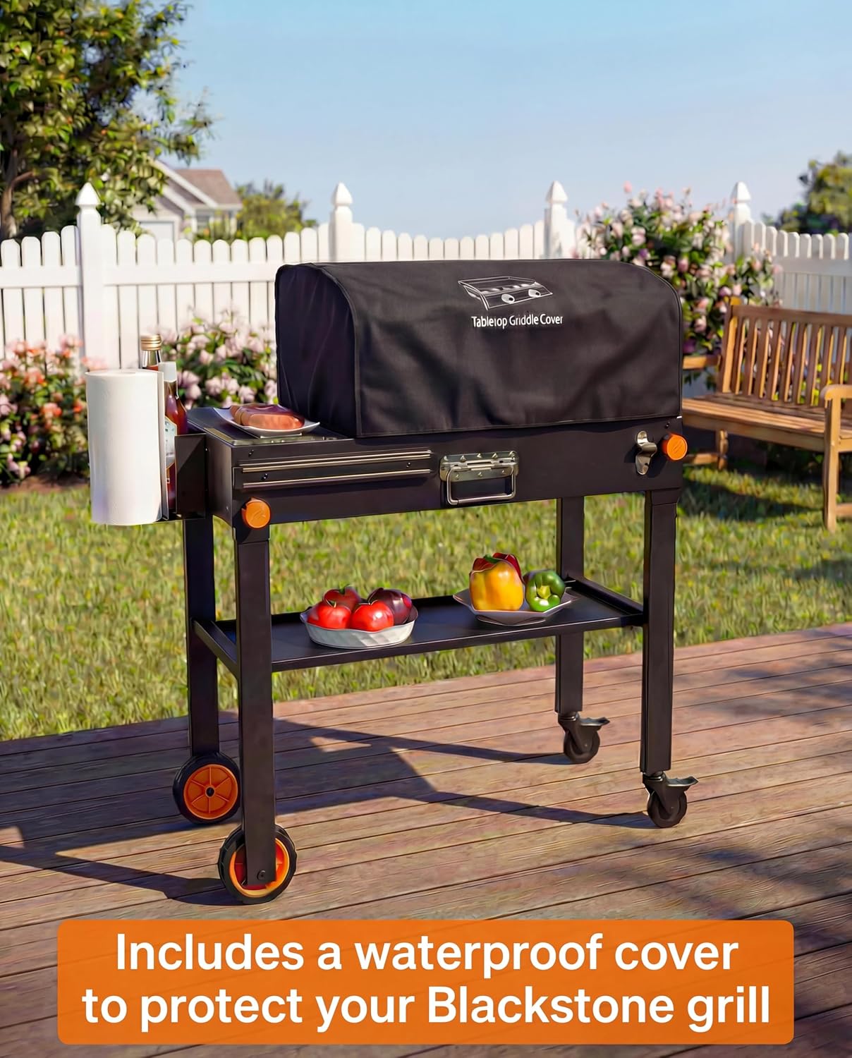 Grill Table For Blackstone Griddle 22 and 17 Inch, Grill Carts and 22 inch Griddle Cover, Foldable Quickly Blackstone Stand Suitable for Travel/Camping And Outdoor Meals