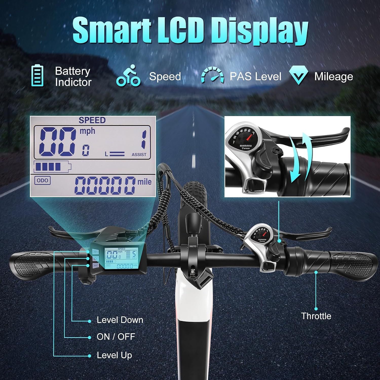 Wooken Electric Bike for Adults, 500W Motor Ebike,20'x4.0' Fat Tire Electric Bike,48V 624WH Removable Lithium-ion Battery,Up to 60 Miles,Step-Thru Electric Mountain Bike,SGS Certified to UL 2849