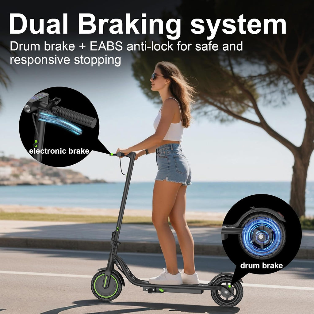 Electric Scooter, 350W-500W Motor, 19 MPH to 22MPH, 15-41 Miles Range, Dual Suspension, Dual Braking, App Control, Foldable Commuter E Scooter for Adults and Teens