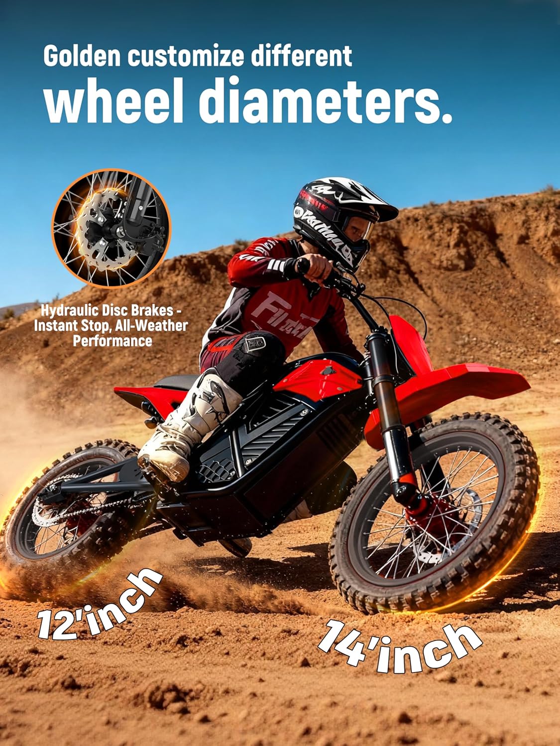 ESKUTE Electric Dirt Bike for Teens Adults, Mid-Drive Motor 3500W Peak, Electric Motorcycle 48V23Ah Battery, 53-Mile Range, 38mph, Hydraulic Nitrogen Dual Shock Absorbers