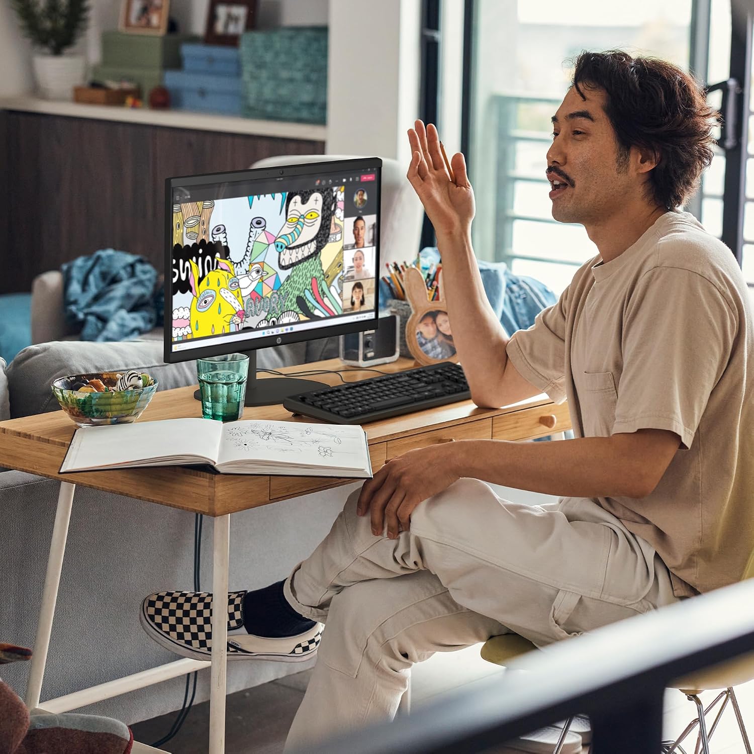 HP 21.45 inch All-in-One Desktop PC, FHD Display, Intel Processor N200, 8 GB RAM, 512 GB SSD, Intel UHD Graphics, Windows 11 Home, Jet Black, 22-dg0340 (2025)