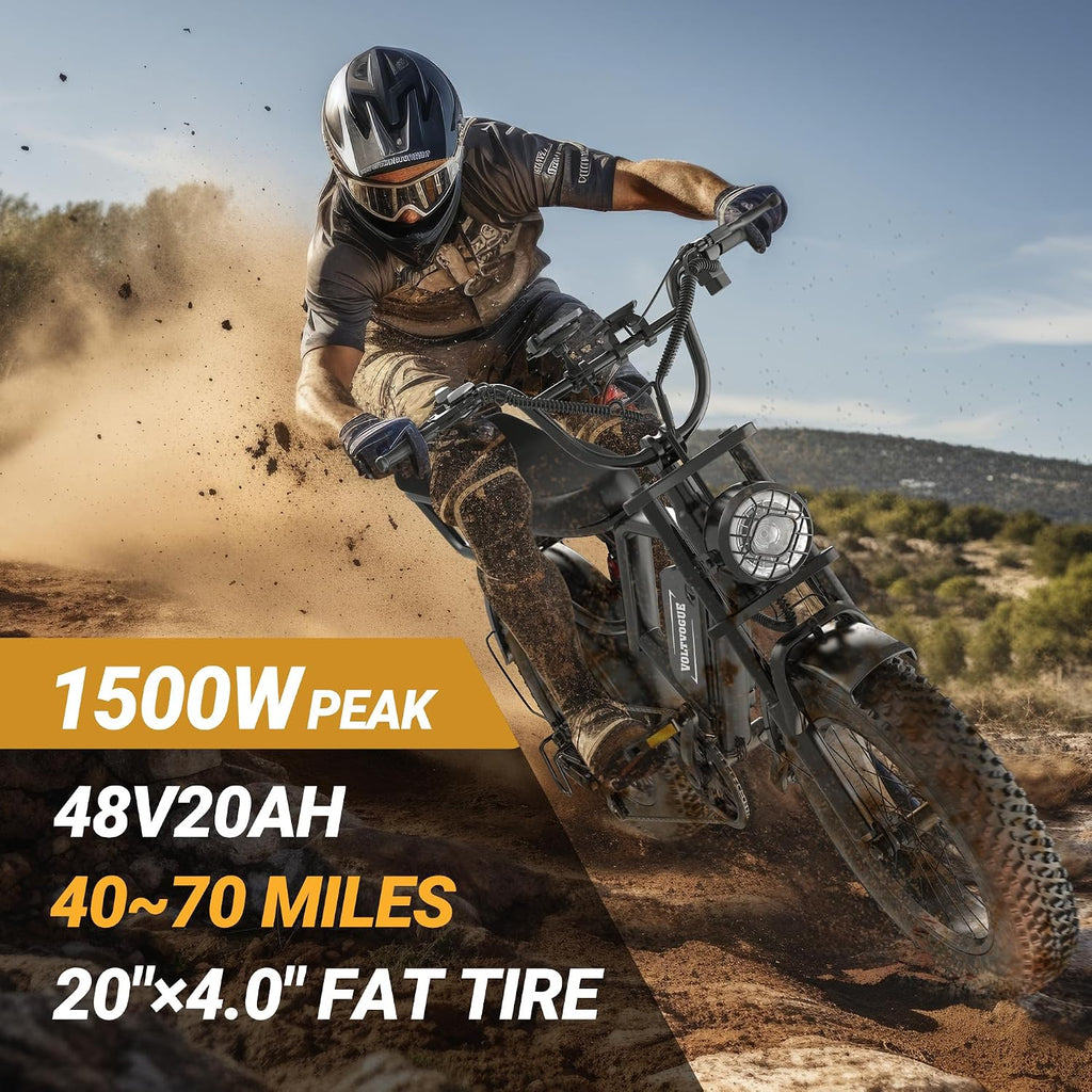 Electric ebike | Full Suspension | Peak 1500w Motor | 25/31MPH Top Speed | Range 40-70 Miles | 48V 960/748Wh Removable Battery | LED Headlights | 20/16-Inch All-Terrain Fat Tires |