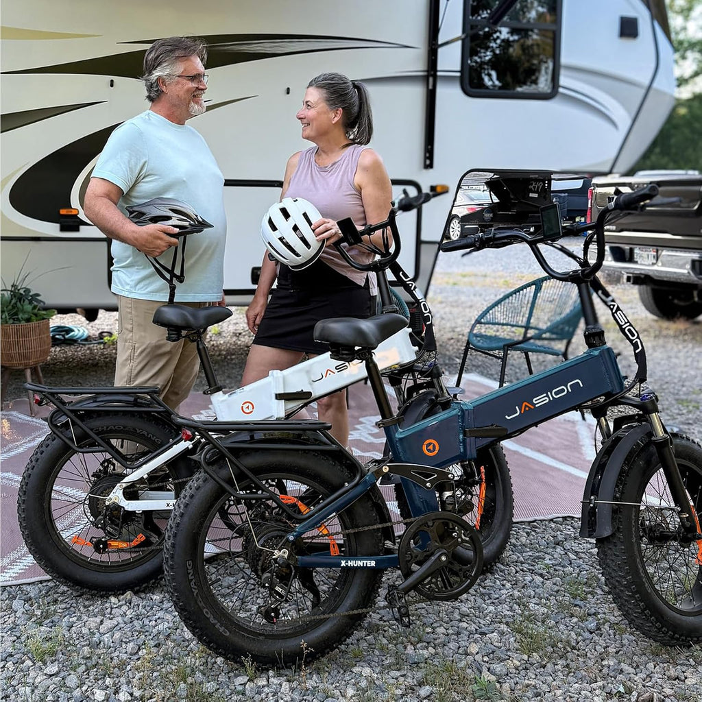 Jasion X Hunter/PRO Electric Bike for Adults,1800W/1400W Peak 20''Fat Tire Foldable Ebike,Folding E Bike Up to 80/70 Miles Range,720/624WH Removable Battery,30 MPH E Bike,Certified by UL2849