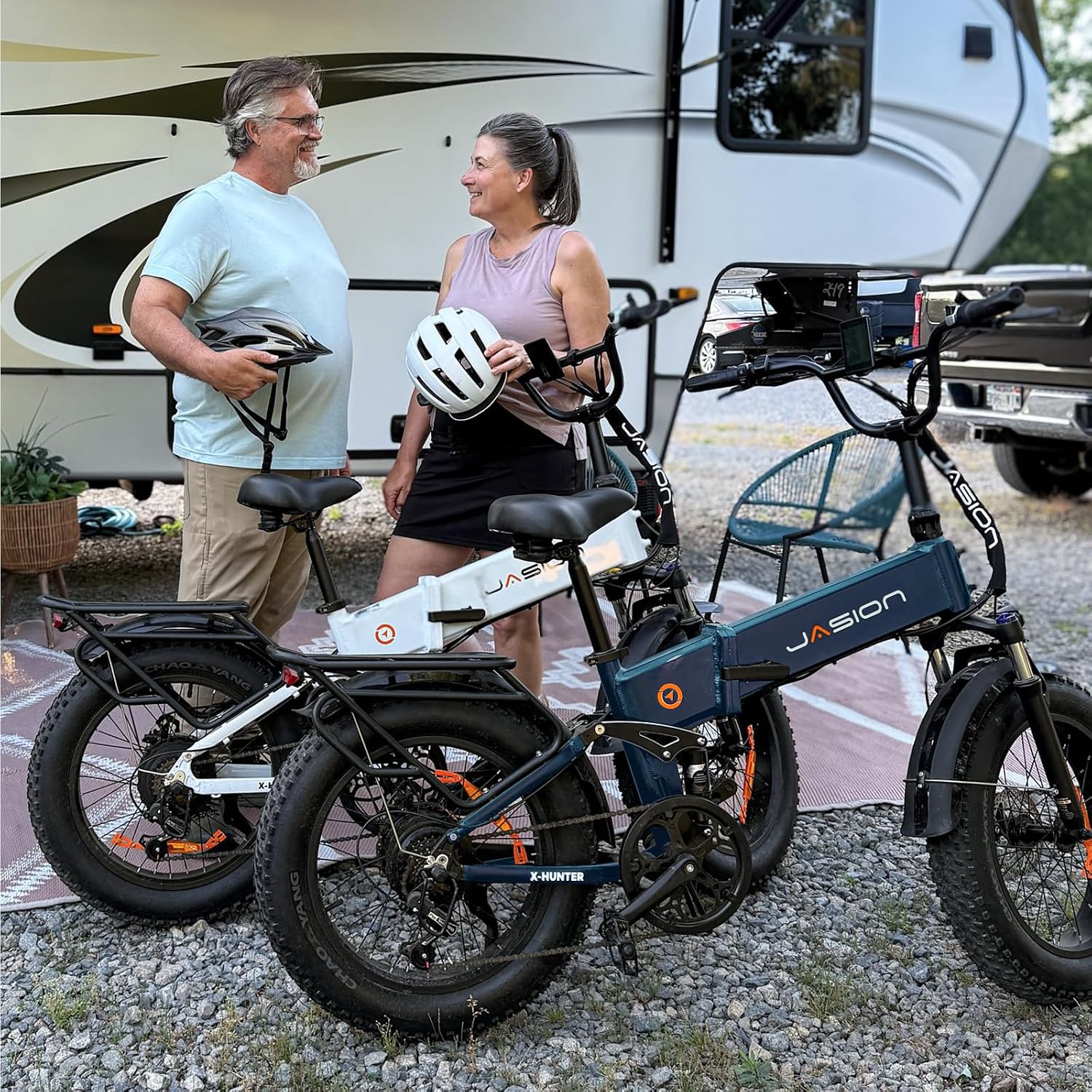 Jasion X Hunter/PRO Electric Bike for Adults,1800W/1400W Peak 20''Fat Tire Foldable Ebike,Folding E Bike Up to 80/70 Miles Range,720/624WH Removable Battery,30 MPH E Bike,Certified by UL2849