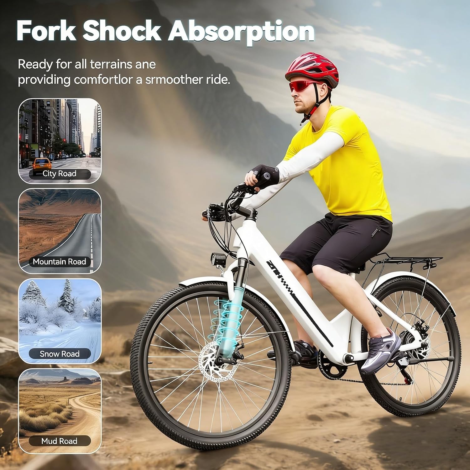 ZNH Electric Bike for Adults with 1000W Motor & 624/940.8 Wh Built-in Removable Battery, 70Miles 25 MPH Step Thru Electric Bicycle, 24'/26' Commuter E Bikes with 7-Speed, UL 2849 Certified