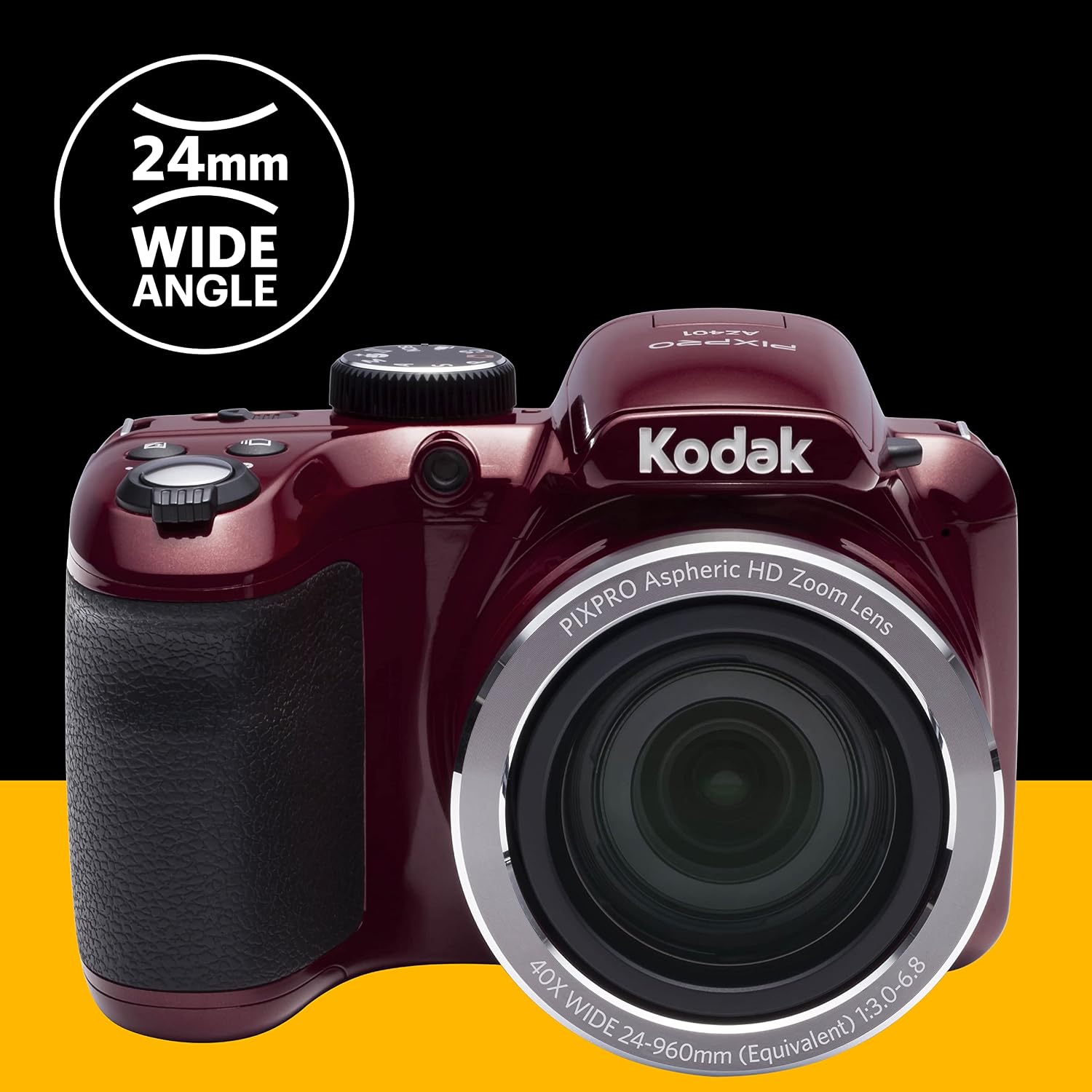 Kodak AZ401RD Point & Shoot Digital Camera with 3' LCD, Red