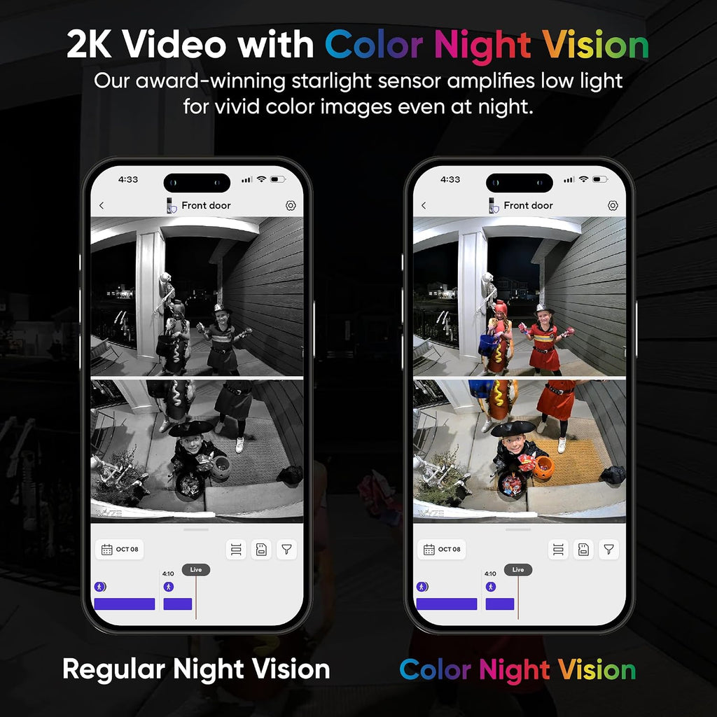 WYZE Wireless Duo Cam Video Doorbell (Chime Included), Battery Powered, 2K Full HD Video, 2 Cameras (People and Package), 2-Way Audio, Color Night Vision, Silver