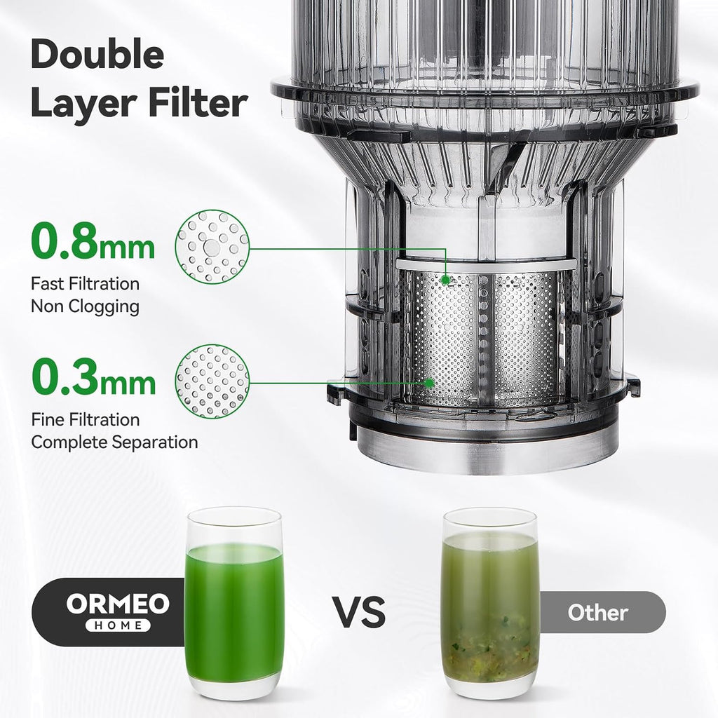 Juicer Machines, Cold Press Juicer with 5.0' Large Feed Chute Fit Whole Fruits & Vegetables, Stainless Steel Masticating Juicer With Pulp Seperation, 99% Juice Purity, 200W Quiet Motor, Easy to Clean