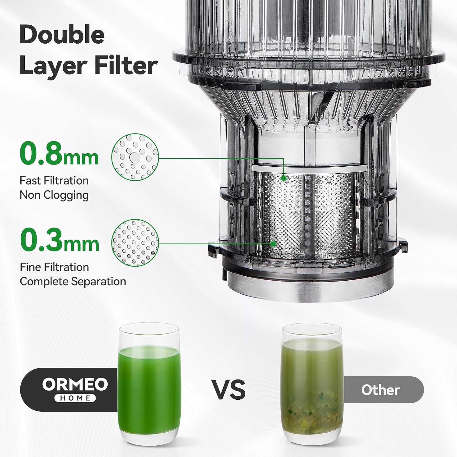 Juicer Machines, Cold Press Juicer with 5.0' Large Feed Chute Fit Whole Fruits & Vegetables, Stainless Steel Masticating Juicer With Pulp Seperation, 99% Juice Purity, 200W Quiet Motor, Easy to Clean