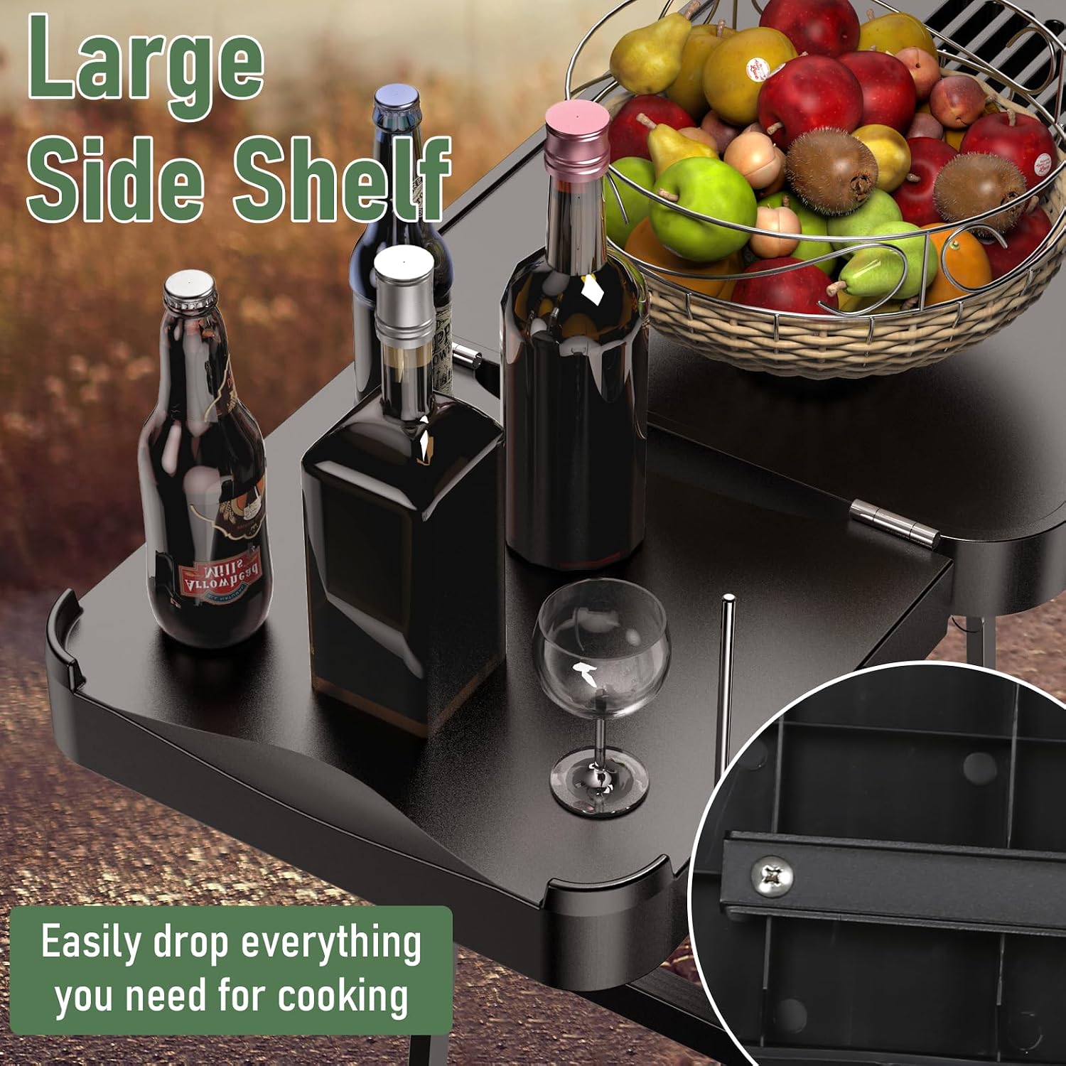 26'/30'/34' Portable Outdoor Grill Stand for Ninja Woodfire Outdoor Grill(OG701 OG850 OG951 OO101 Series), 51in Large Space, Upgrade Height & Quick-Fold Stand for Blackstone Griddle/Onni Pizza Oven