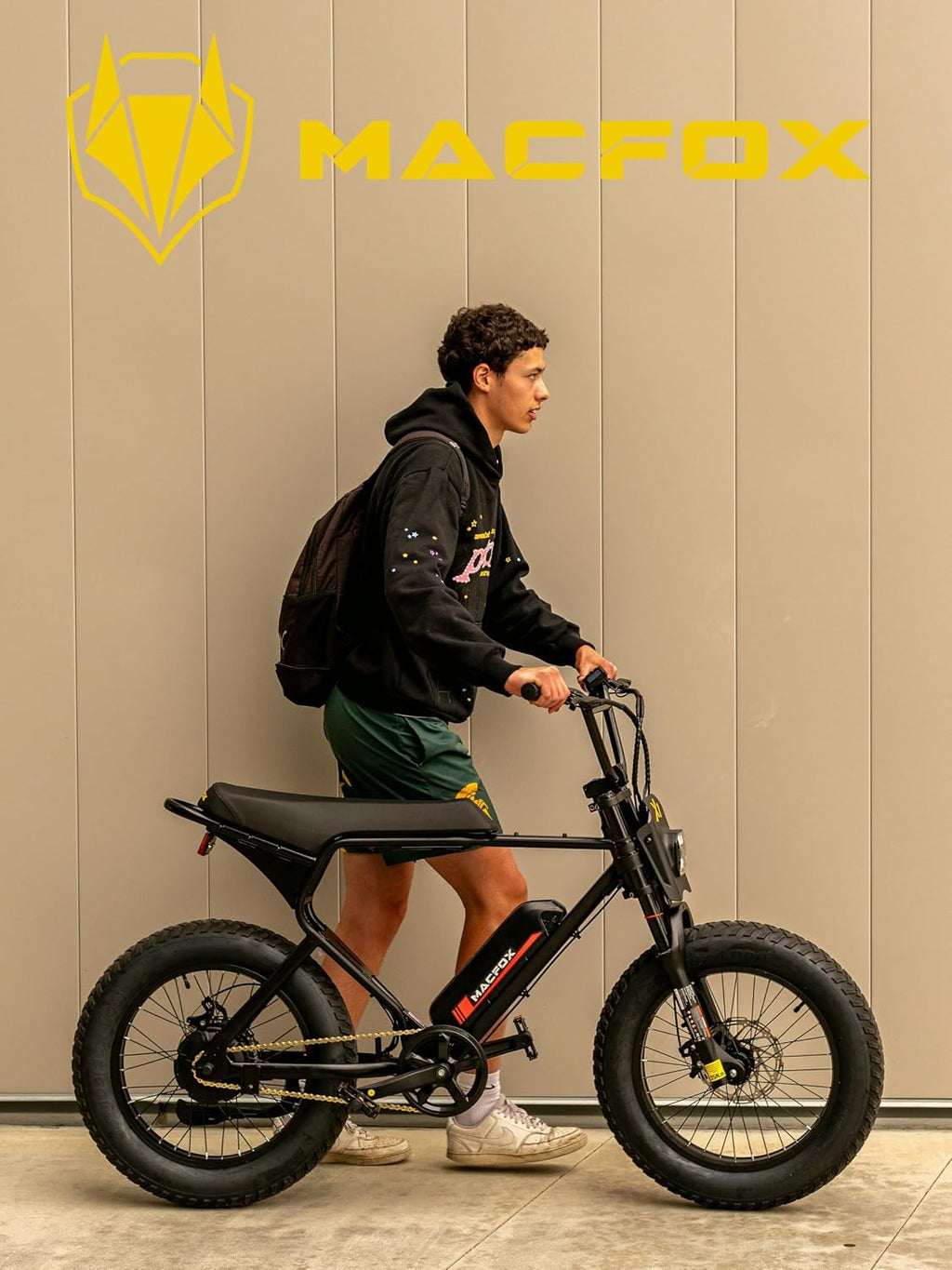 MACFOX X1S Electric Bike for Adults - Peak Power 750W, 20MPH High-Speed Commuter Ebike, 38 Mile Range, 20' All-Terrain Fat Tires with Front Suspension, Off-Road/Campus E-Bicycle (Class 2/Black)