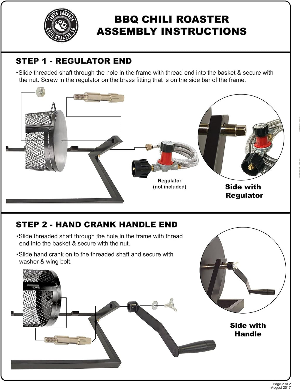 Santa Barbara Chili Roaster CR-BARBACOA 5 Burner Hatch Rotating Chili Roaster With Portable BBQ Stand & Regulator