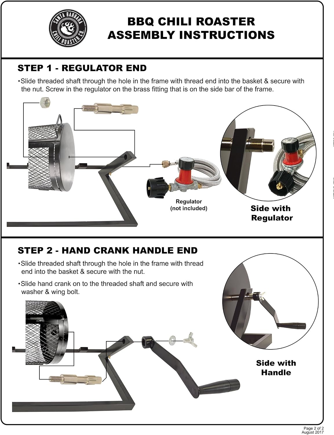 Santa Barbara Chili Roaster CR-BARBACOA 5 Burner Hatch Rotating Chili Roaster With Portable BBQ Stand & Regulator