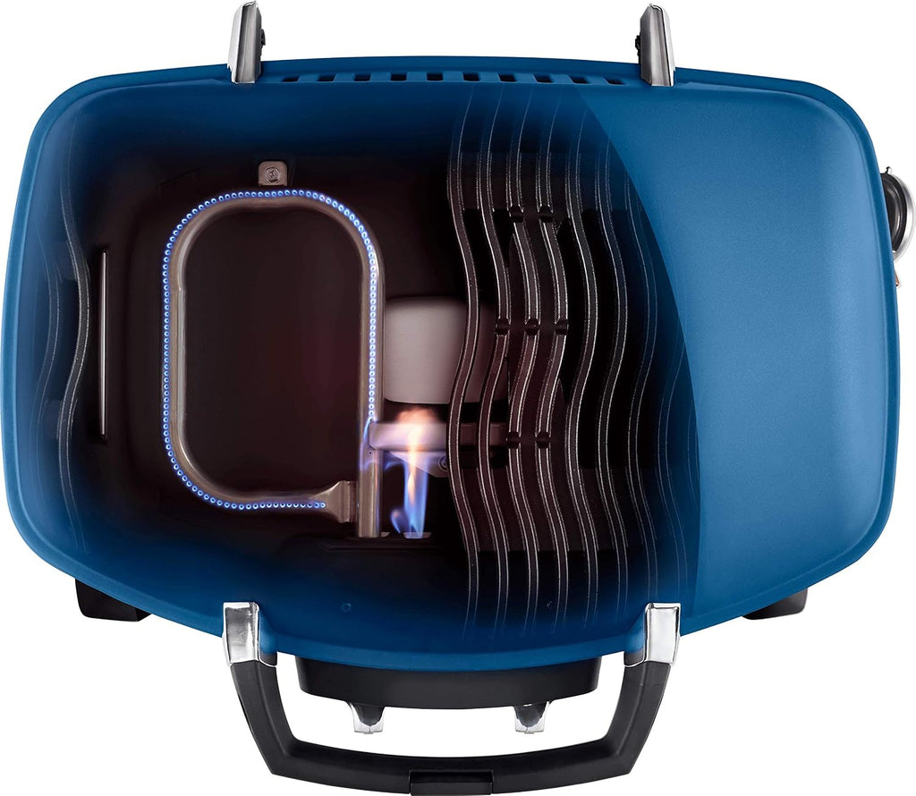 Napoleon TravelQ 285 Portable Propane Gas Grill, Blue, 2 Burners, Tailgating, Camping, and Small Outdoor Spaces