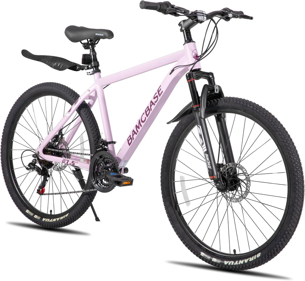 HILAND 26 27.5 Inch Mountain Bike, Mens and Womens Aluminum Frame MTB with 21 Speeds, Dis Brake, Hardtail Bicycle for Adults