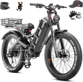 eAhora 2026 Romeo Pro 3 5600W 50Mph High-Torque Ebike, 60V 80Ah 250-Mile Long Range Electric Bike for Adults, Adjustable Air Suspension, 26'' Puncture-Proof Tire, UL 2849 Certified by TÜV