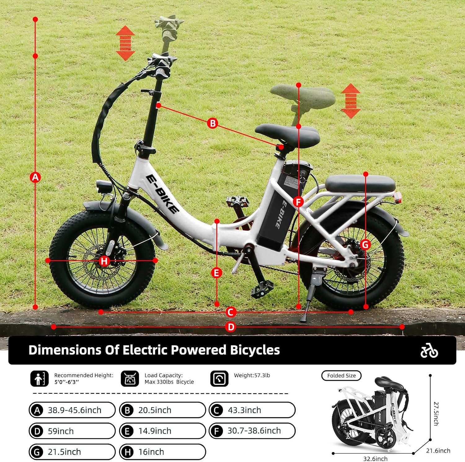 Electric Bike for Adults, 750W Long Range Foldable Ebike with One/Dual Removable Battery, 40-120 Mile/25-30MPH, 20'/16' Fat Tire Electric Bicycle