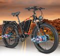 5000w Dual Motor E-Bike 60V Electric Bike for Adults,45 MiIe P-Hour Full Suspension Hydraulic Disc Brakes EBike,26/24x4 Fat Tires Mountain Bikes for All Terrain Snow/Sand