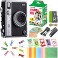 FUJIFILM INSTAX MINI EVO Hybrid Instant Camera + Fuji Instax Film Value Pack (20 Sheets) 32GB Accessories Bundle 5 Plastic Desk Frames + 10 Paper Frames Plus 60 Sticker Frames