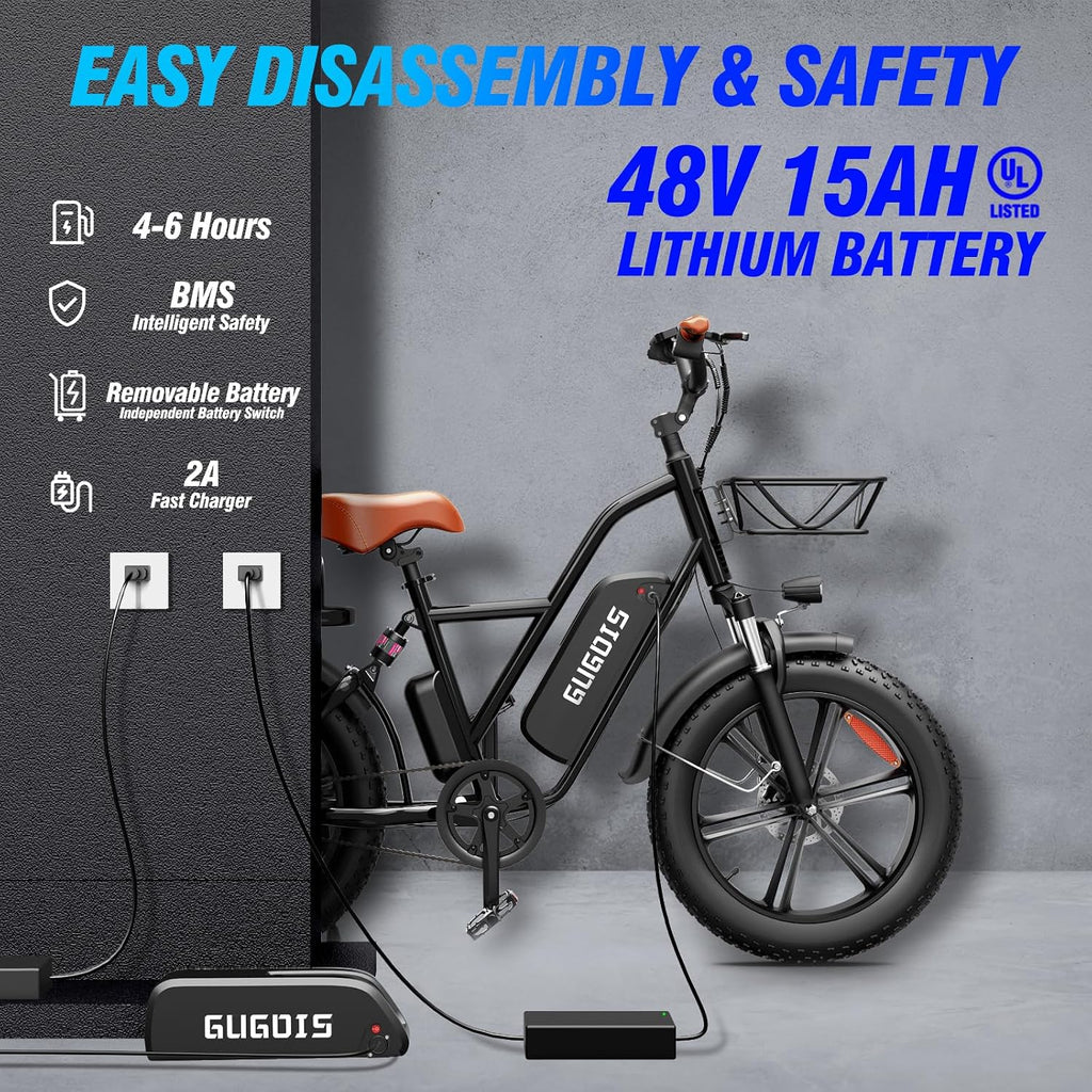 Electric Bike for Adults, 16'/20' Tire E-Bike with 750W/1000W Peak Motor, 48V Removable Battery, Up to 45/60 Miles Range & 28/30MPH, Folding Electric Bike for City and Outdoor Ride