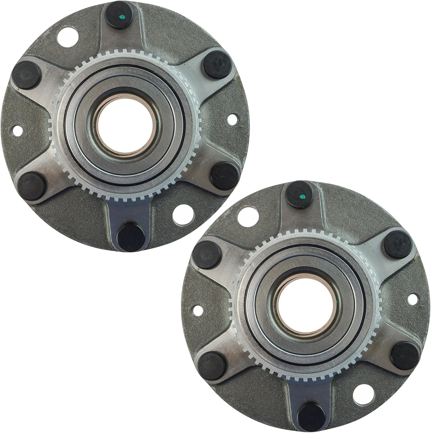TRQ Rear Left and Right Wheel Bearing and Hub Assembly Set 2 Piece Compatible with 2006-2012 Kia Sedona 2014 Sedona 2007-2008 Hyundai Entourage