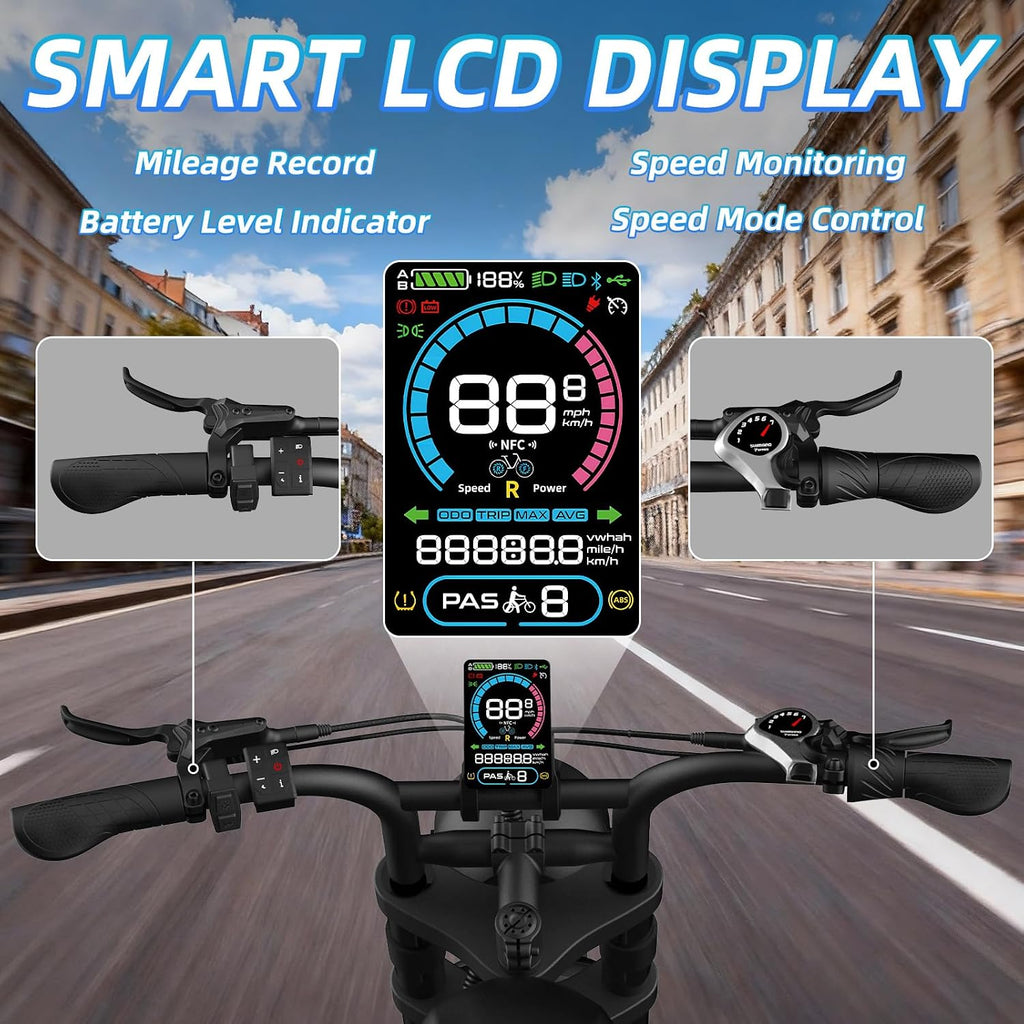 20' Electric Bike for Adults with 1000W/1600W/3000W Peak Dual Motor,Max Speed 33-37MPH,Up to 60Miles,Moped ebikes with 20/35Ah Battery,Shipped from USA Warehouse