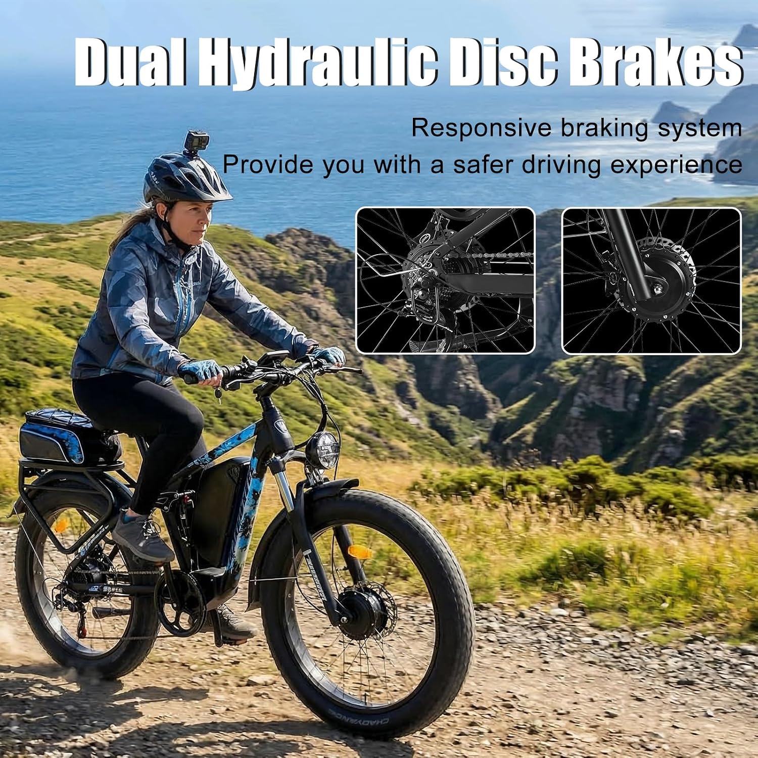 Peak 8000w Electric Bike for Adults, 60V Battery Ebike, Fat Tire & Long Range Electric Bicycles, 210Nm Mountain Bike Full Suspension, Hydraulic Brake Electric Bicycle