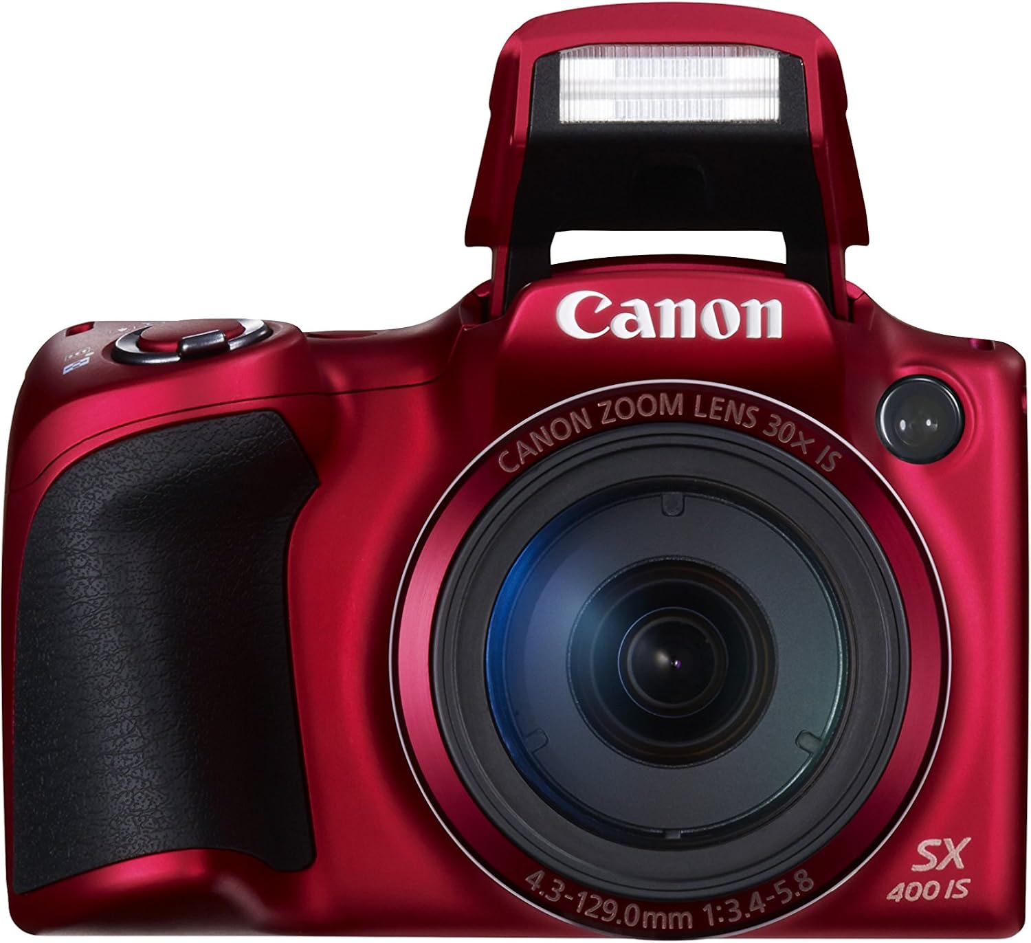Canon Powershot SX400 is 16.0 MP Digital Camera with 30x Optical Zoom and 720p HD Video (Red)