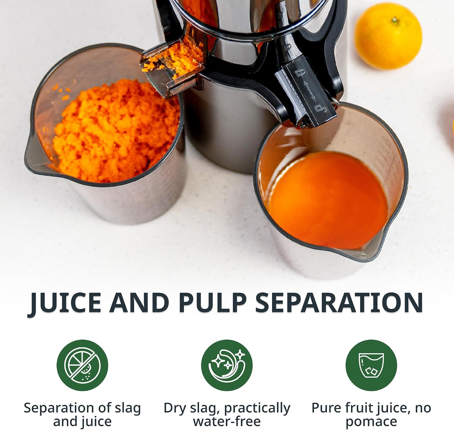 Juicer Machines, Cold Press Juicer with 4' Large Feed Chute Fit Whole Fruits and Vegetables, Easy to Clean, BPA-Free